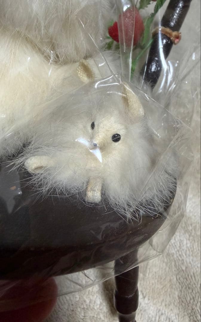 犬　スピッツ　ポメラニアン　ぬいぐるみ　置物