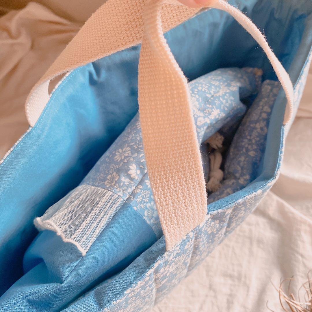 1SET限定　ハンドメイド　3点セット　入園入学グッズ　小花　レッスンバッグ