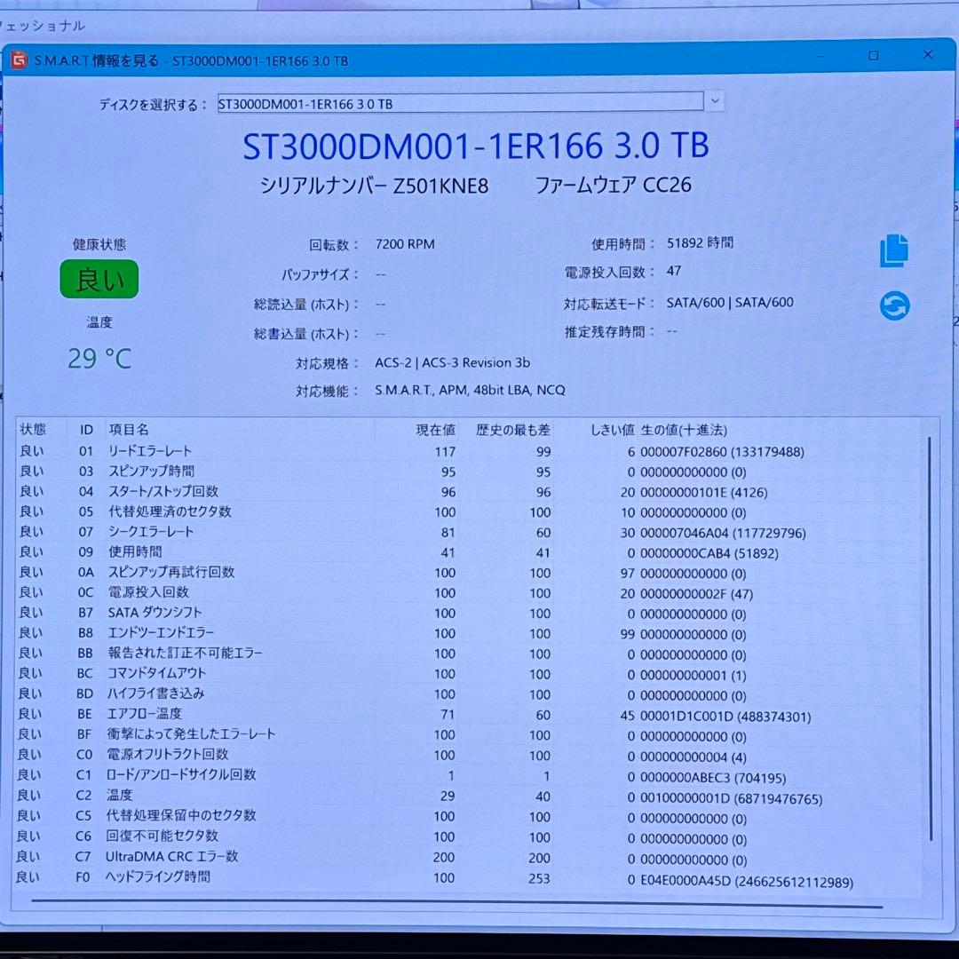 【全数正常】Seagate 3TB HDD ST3000DM001 (セット可)
