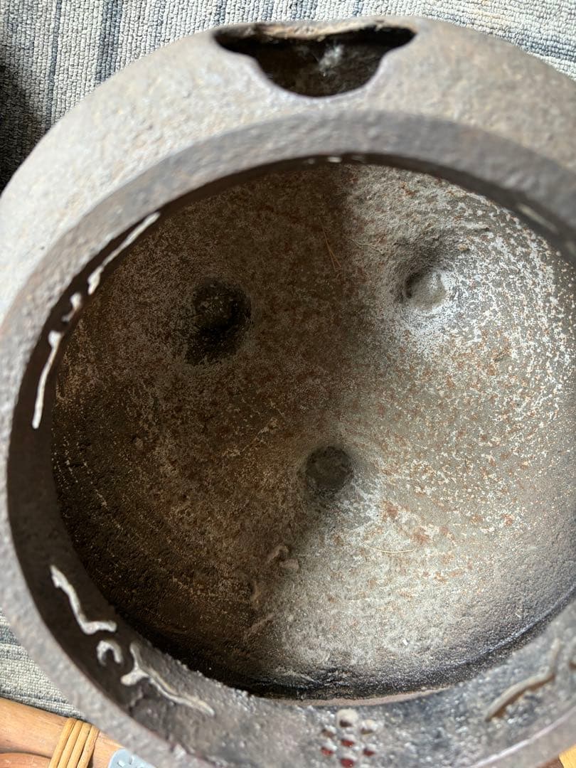 ☆大特価☆鉄製茶釜 丸型 金属製蓋