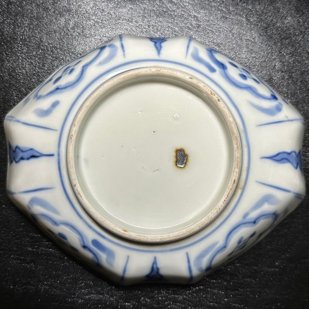 ★ 古伊万里 金彩 色絵 山・鳥・網 変形菱形皿 3枚/食器！★管理175