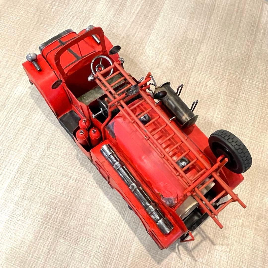 【消防車】アンティーク調 ブリキ レトロ シャビー インダストリアル