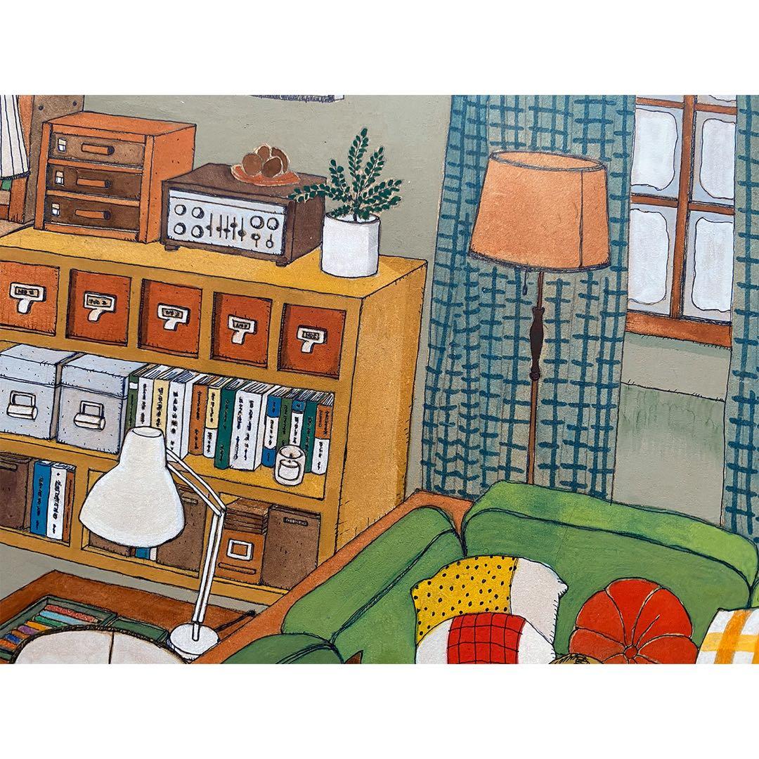 《送料無料》原画「くつろぐ3匹」猫イラスト