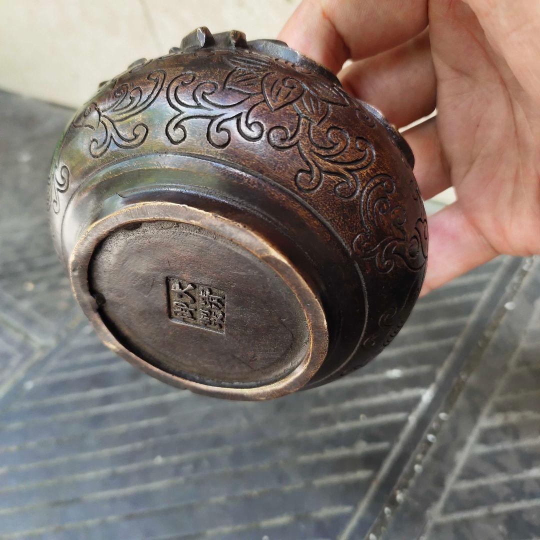 銅製品 金魚筆洗 い灰皿 硯 文房置物·案頭 工芸品