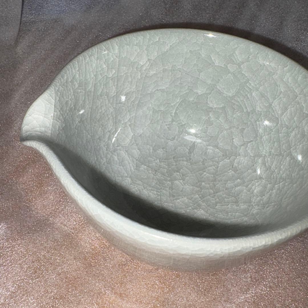光硨　ひび割れ釉薬 片口器