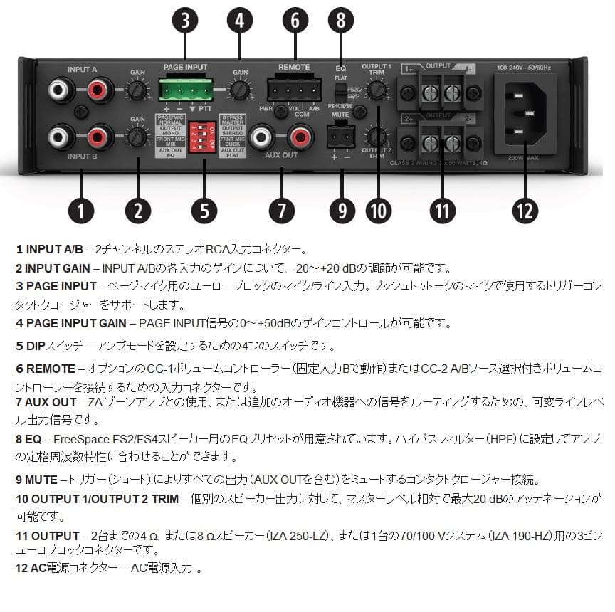 ボーズ BOSE FreeSpace IZA 250-LZ 100W アンプ