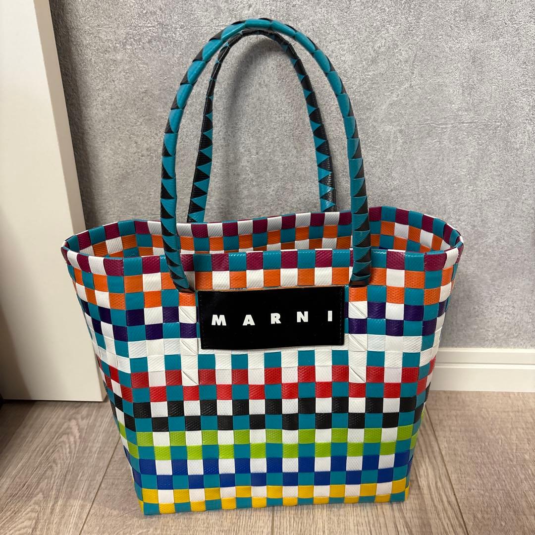 MARNI カラフルチェック カゴバッグ