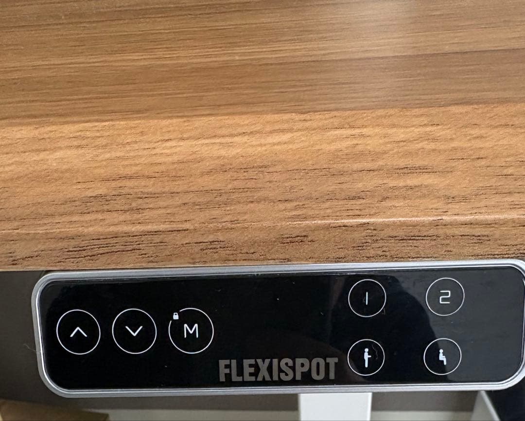 Flexispot E7 電動式昇降デスク (ホワイト脚+カーブ型天板ブラウン)