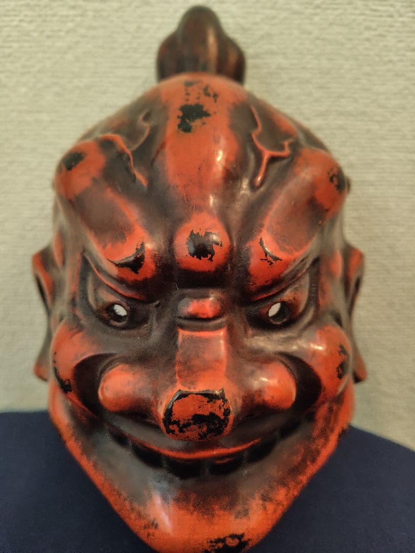 模国宝金剛面 乾漆面　約30cm