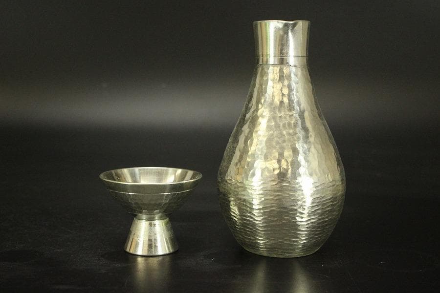 錫半 酒器揃 ちろり 盃 共箱(メ1824)