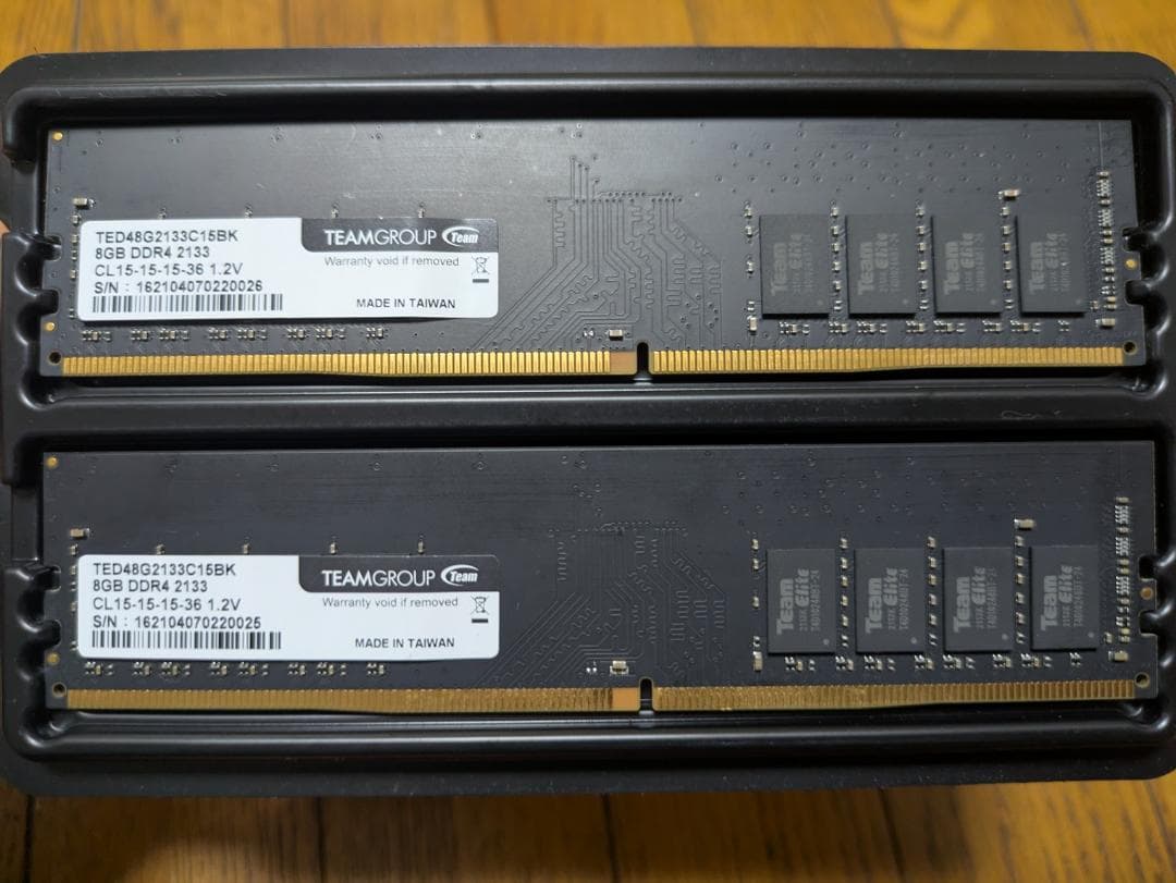 Team DDR4 2133MHz 8GBx2枚=16GB Ecoパッケージ