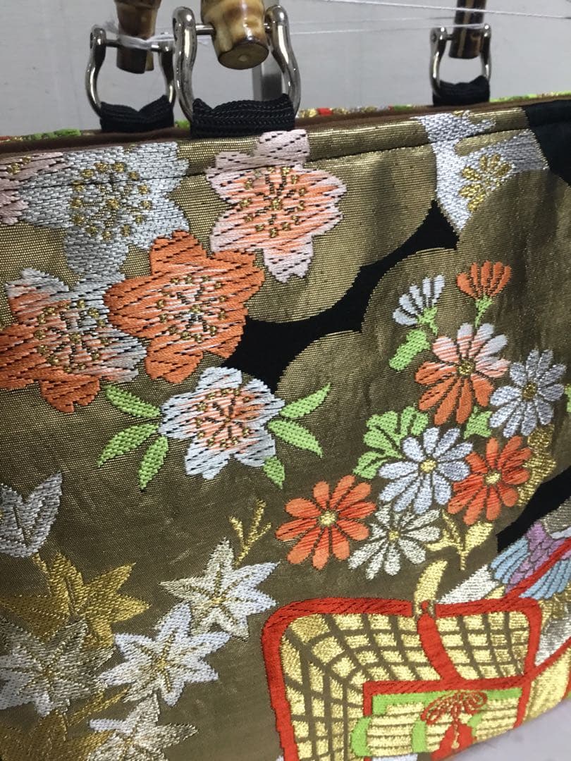 花ぷらら・ハンドメイド・リメイク・帯・大きめ・トートバッグ・143