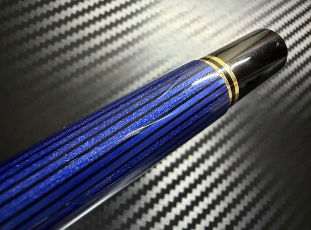 未使用に近い ペリカン スーベレーン M800 青縞 B 太字 万年筆