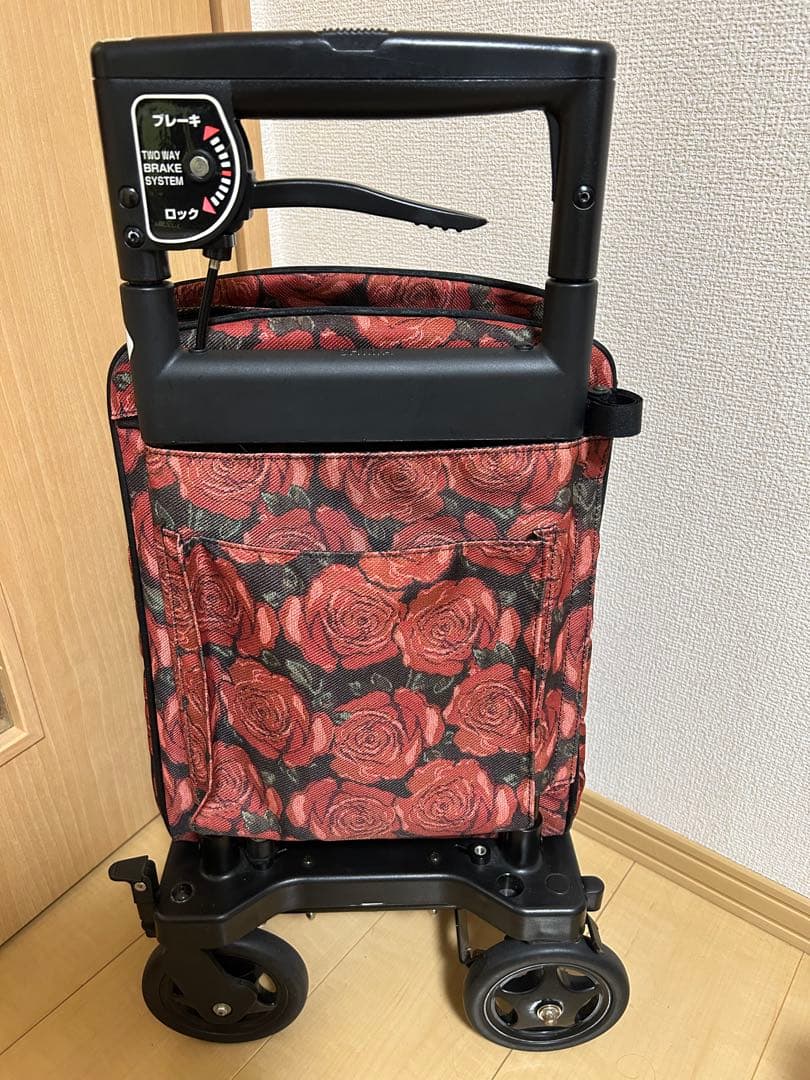 島製作所 ショッピングカート 横押しカート メロディ プリモ ローズ柄 右押し