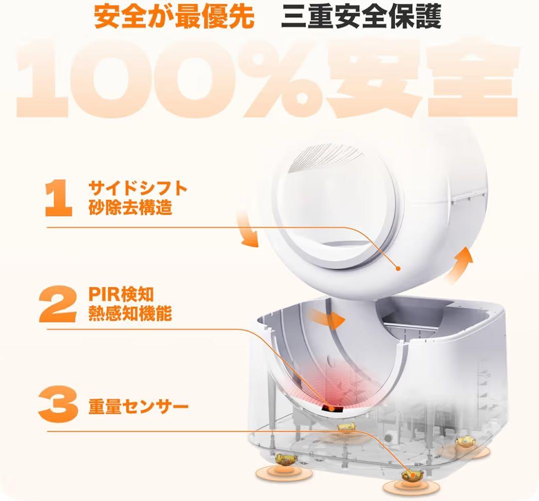 HHOLOVE 自動猫トイレ Pro 上位モデル AI搭載 静音設計 スマホ連携
