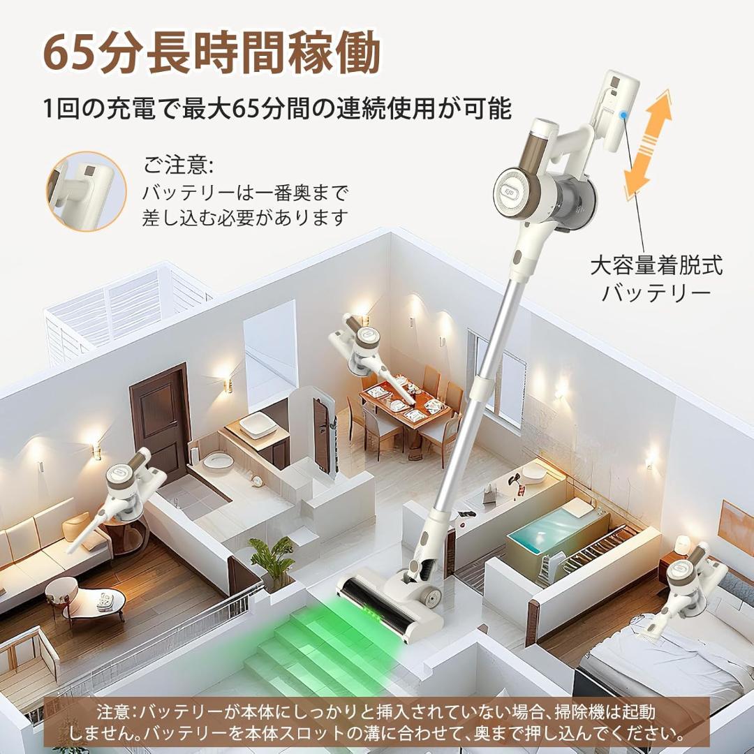 【新品 未使用品】コードレス掃除機自立式 75KPa超強力吸引 完全自立