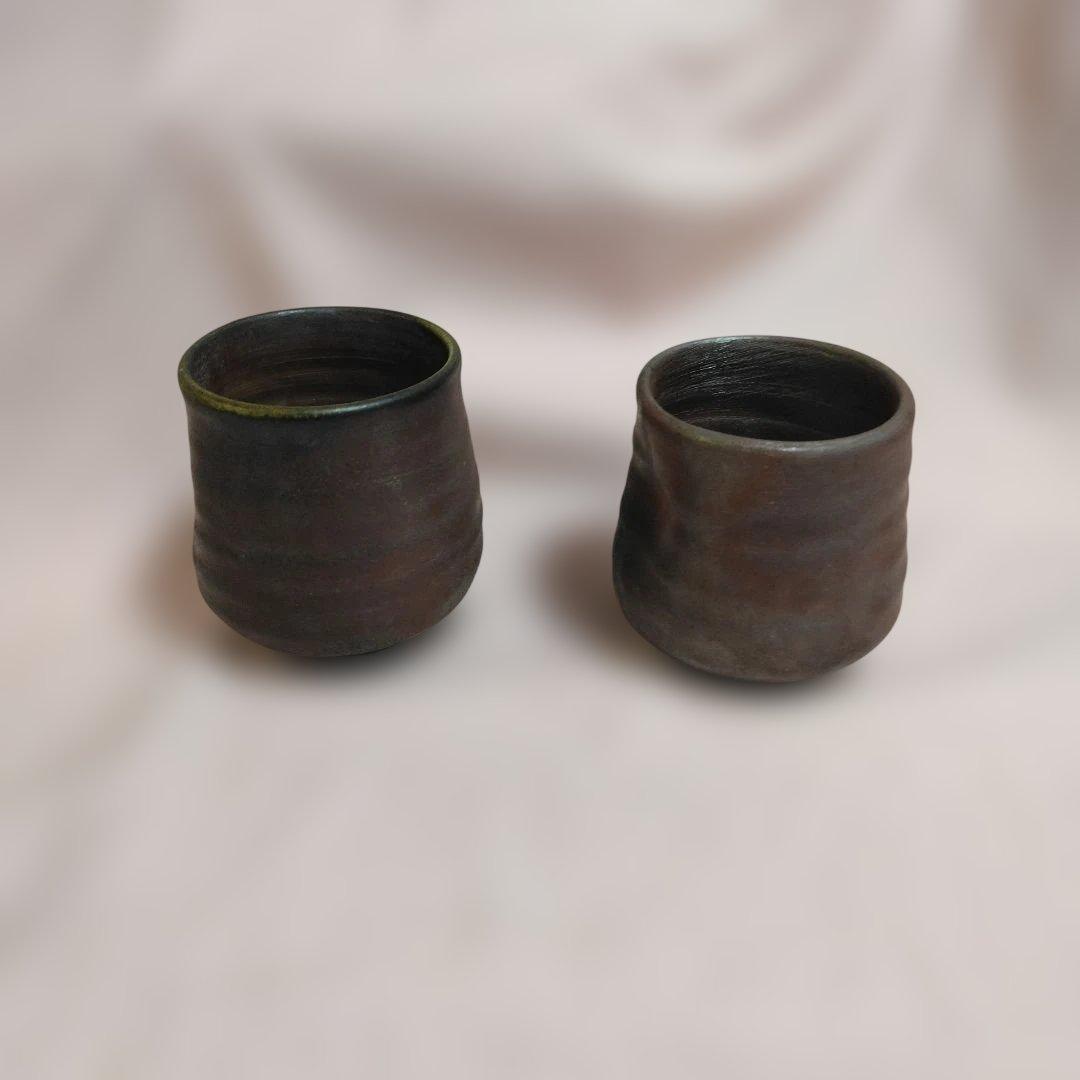 備前焼　三上寛一作　夫婦湯呑