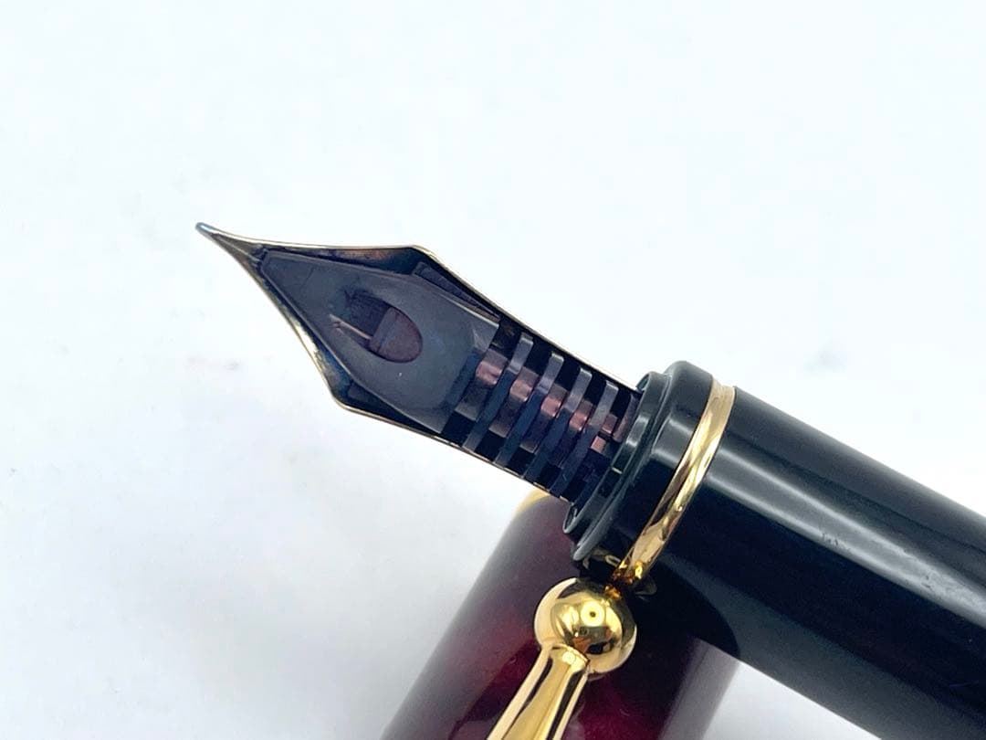 【S】初期型 パイロット グランセ ルビーレッドマーブル 万年筆 ペン先14K