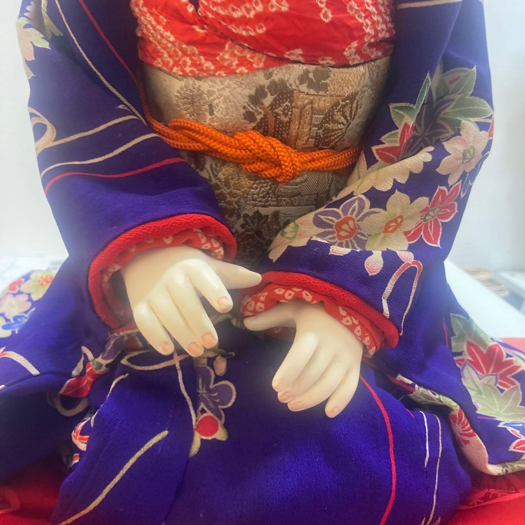 紫色の着物 日本人形