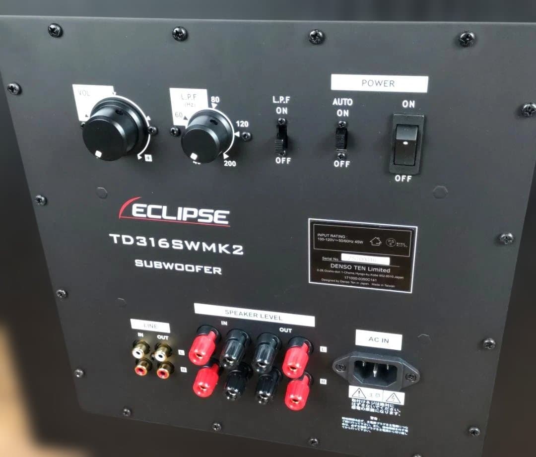 美品　ECLIPSE TD316SWMK2 サブウーファー　説明書　リモコン