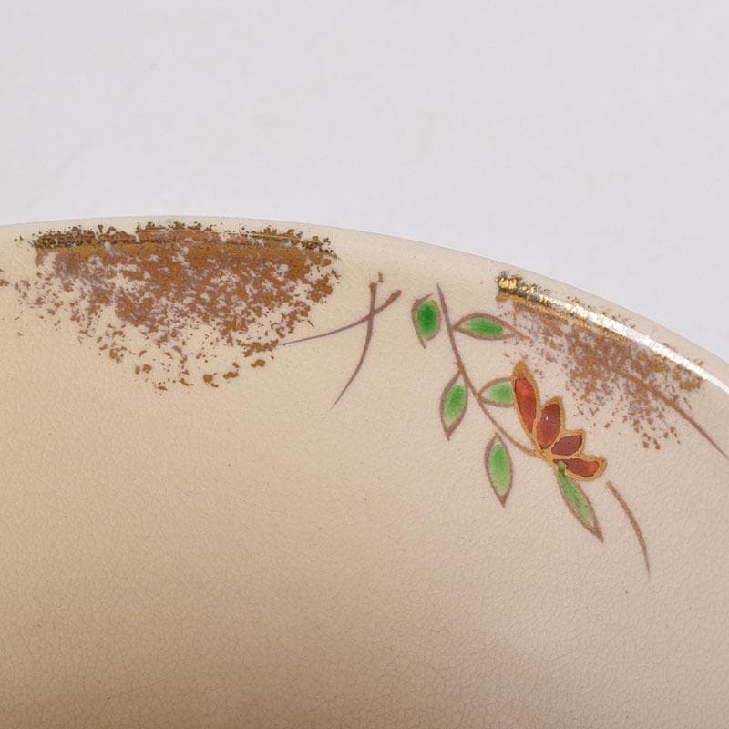 茶道具　平安紫峰作　仁清写　色絵金彩　秋草文　茶碗　共箱　C　8388