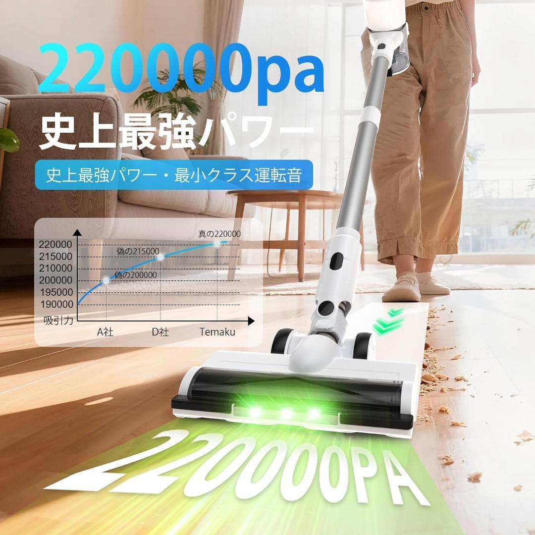 2027年最新型　掃除機 コードレス　 強力吸引　自走式　最軽量　75分連続稼働