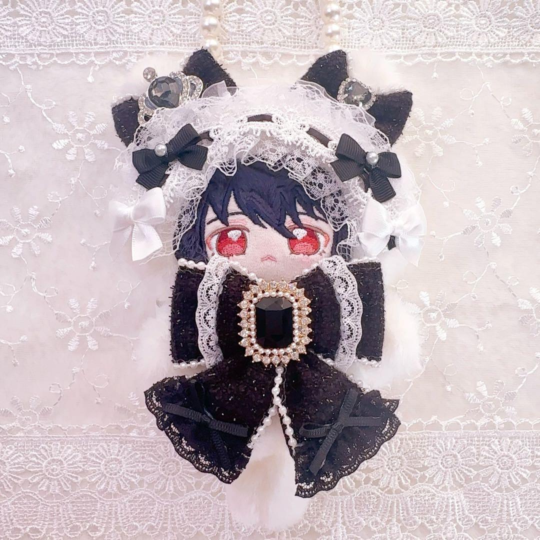 ツイードシリーズ　いつぬい　ぬい服　着ぐるみ　もこもこ　白　黒　ねこ　ロリータ