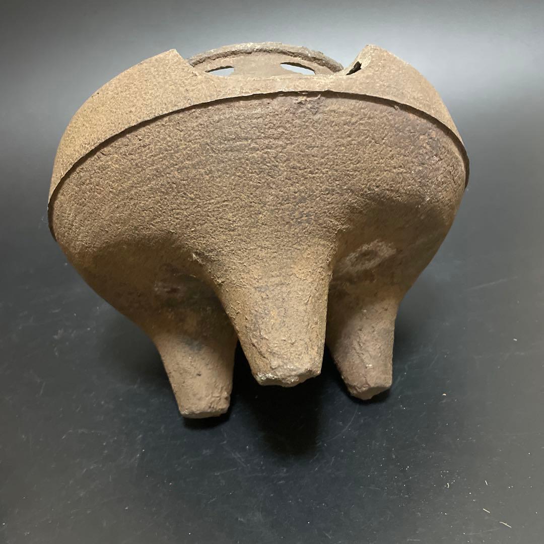 時代物　鉄風炉茶釜セット　銅蓋