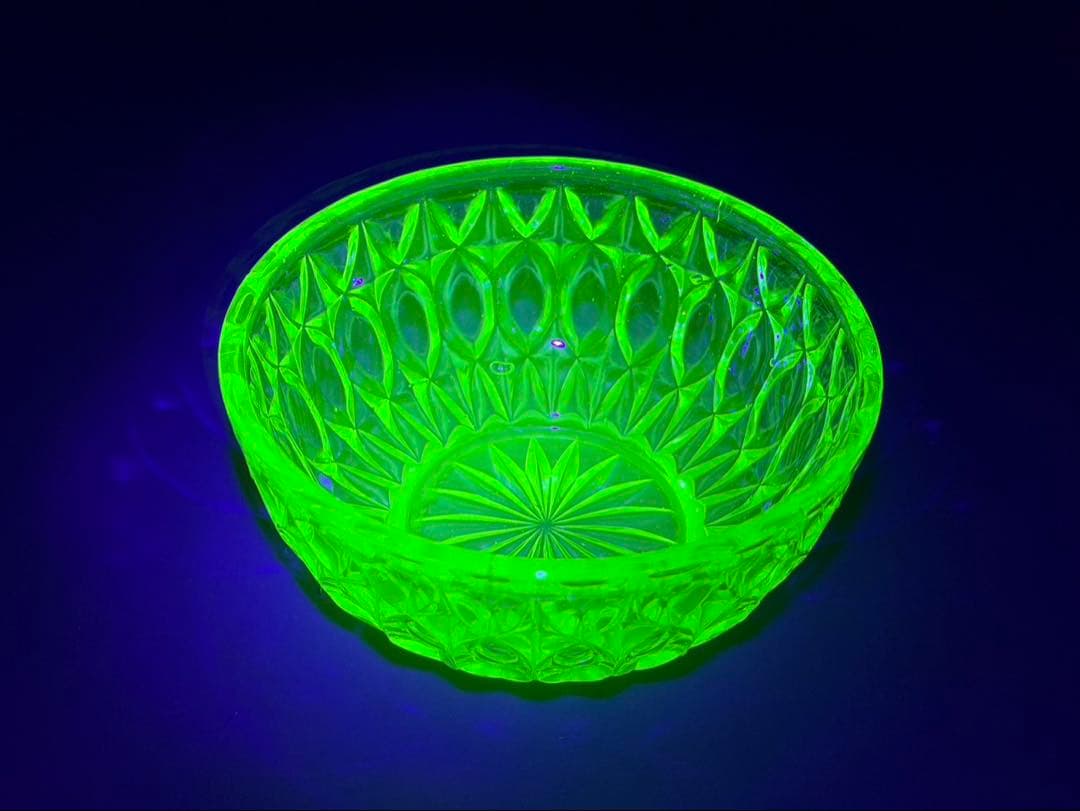 明治〜大正期 ウランガラス ヴィンテージ 氷カップ 和ガラス 氷コップ 切子