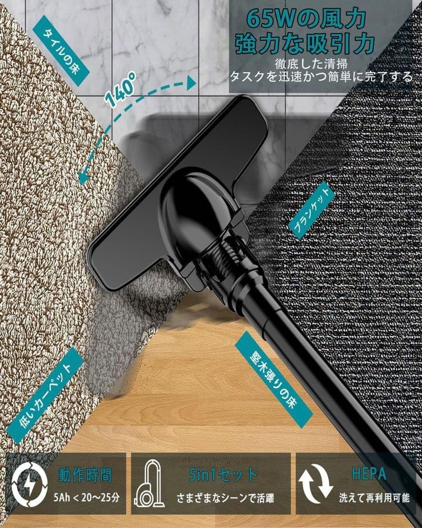 新品 未使用コードレス掃除機 本体のみ マキタ互換 16000Pa強力吸引 軽量