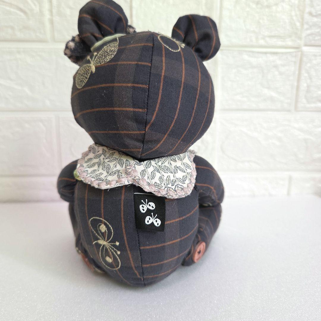 ハンドメイド　テディベア ぬいぐるみ　ミナペルホネン