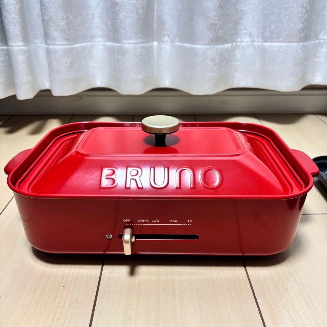 BRUNO ホットプレート 赤＋セラミックコート鍋