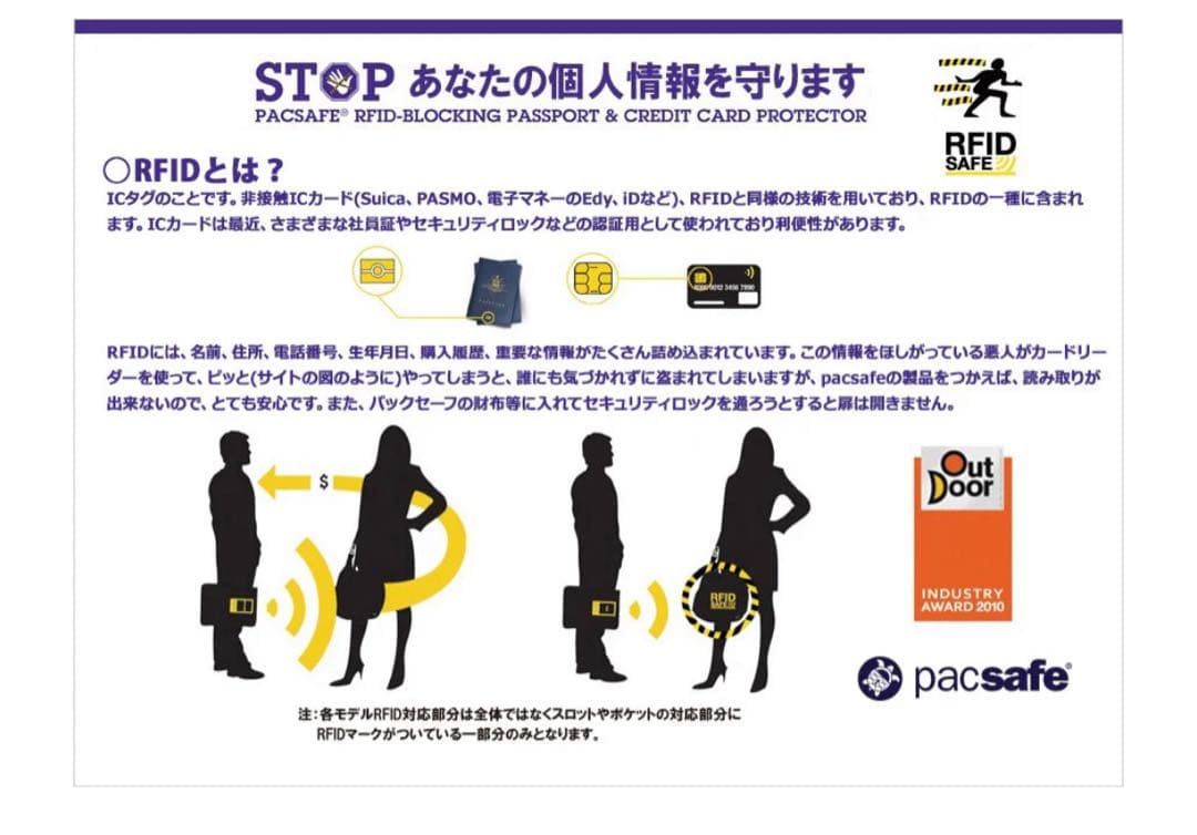 パックセーフ RFIDセーフ コンパクトオーガナイザー