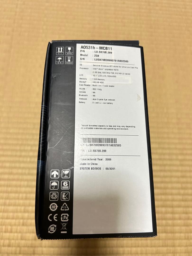 【新品】Acer Aspire One A0531h-MCB11