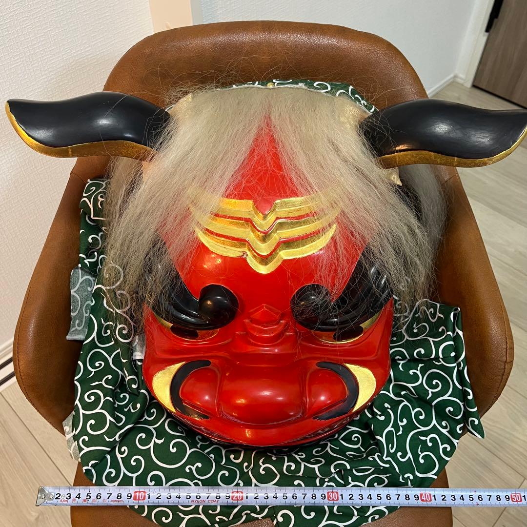 .獅子舞　獅子頭　石岡　木彫　置物　古美術　神楽 木製 木彫