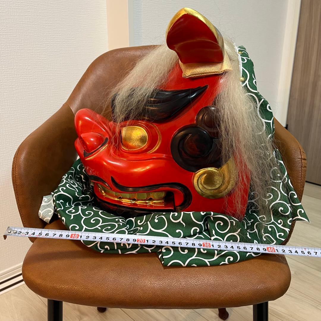 .獅子舞　獅子頭　石岡　木彫　置物　古美術　神楽 木製 木彫