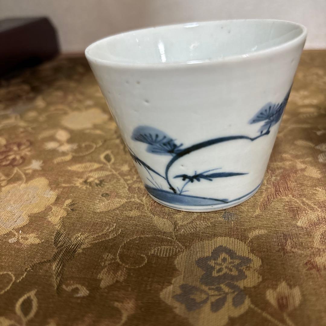 江戸中期古伊万里蕎麦猪口　 　　2コ