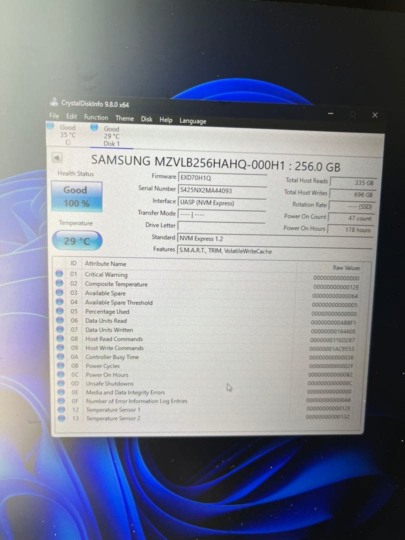 【計6枚】Samsung NVMe SSD まとめ売り (全領域データ消去済)
