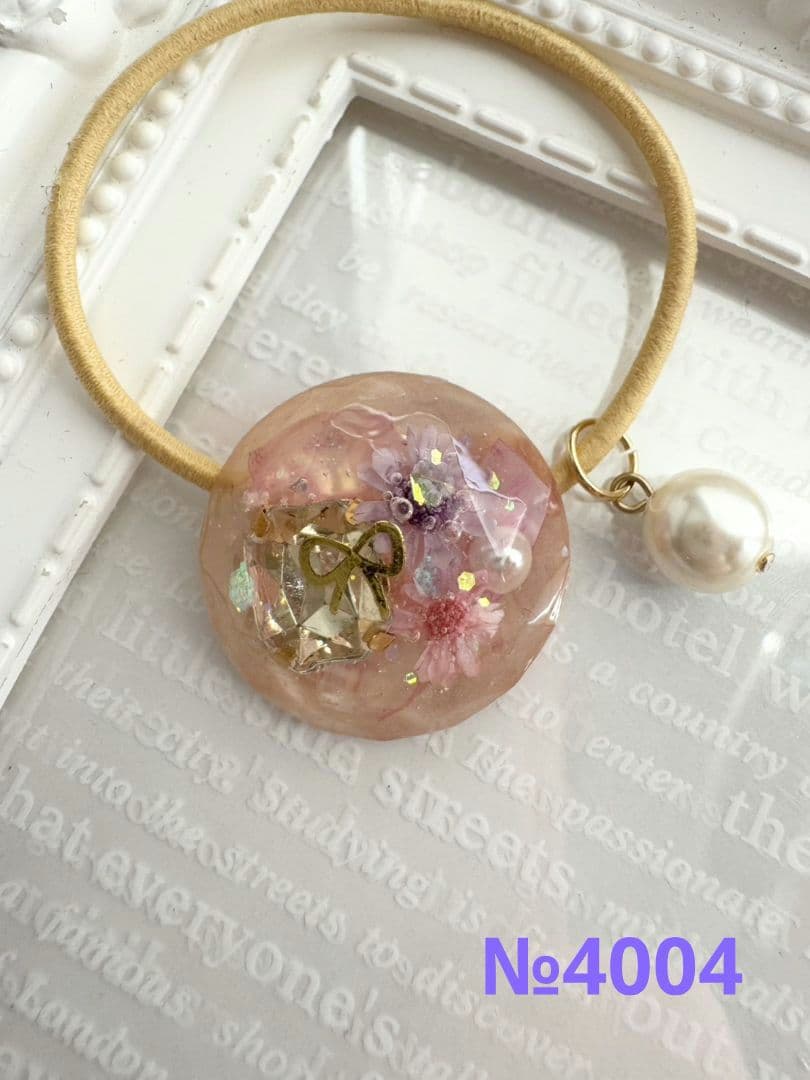 mamerin ♪様お取り置き№4004 ダイヤカット型フラワーレジンヘアゴム