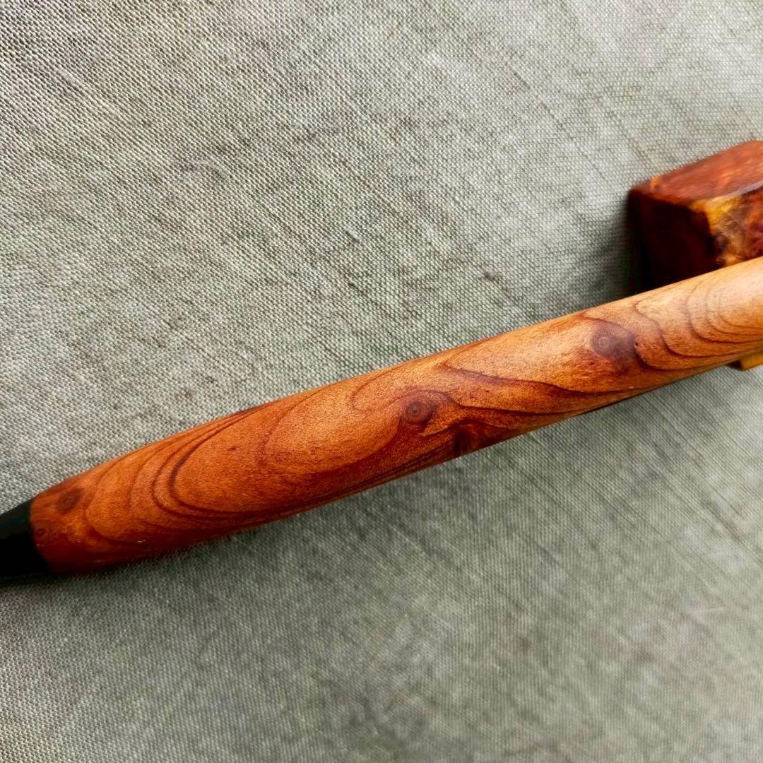 レッドウッド瘤　ハンドメイド　木軸ボールペン　G2　天然木　ブラック