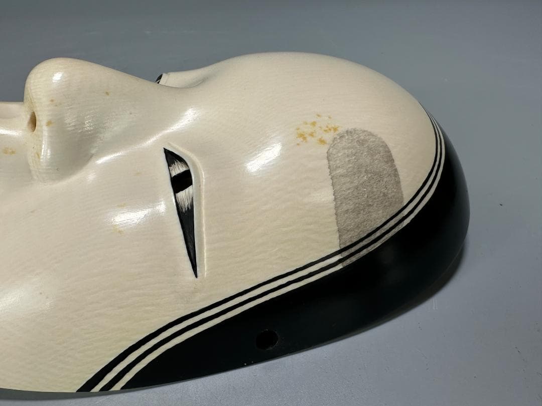 U27S20日本美術　廣明 作　天然素材　彫刻　古い　お面　貴重品　時代飾物