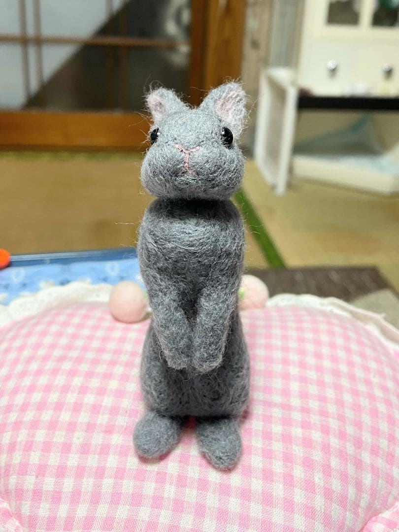 確認用　羊毛フェルト　うさぎ　うたっち　ライラック