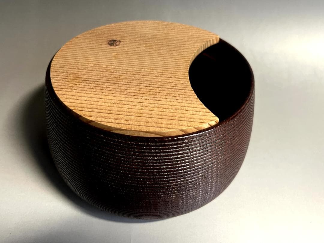 茶巾台■指物師 岩木裕軒作【裏千家 淡々斎好】千筋 溜塗 茶巾台（茶巾落）■