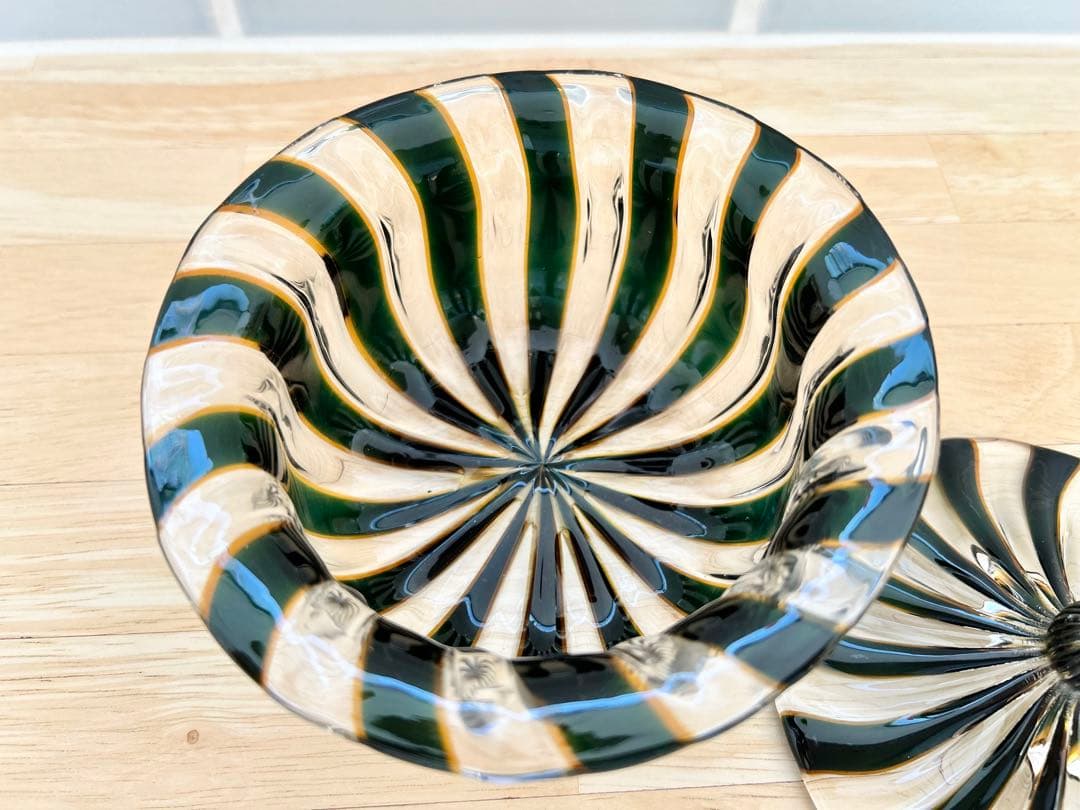 ベネチア ガラス murano ムラーノ ヴェネチア グラス キャニスター 蓋付