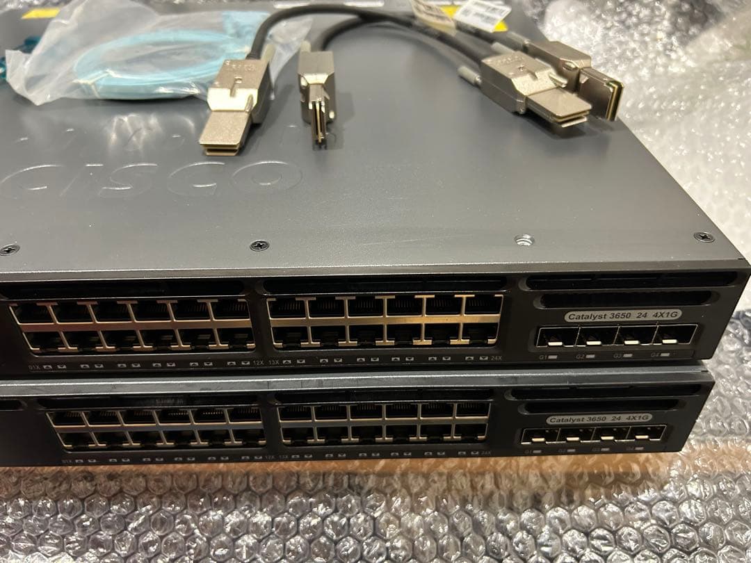 【CCNA、CCNP】2台セット スタックCisco L3スイッチ3650