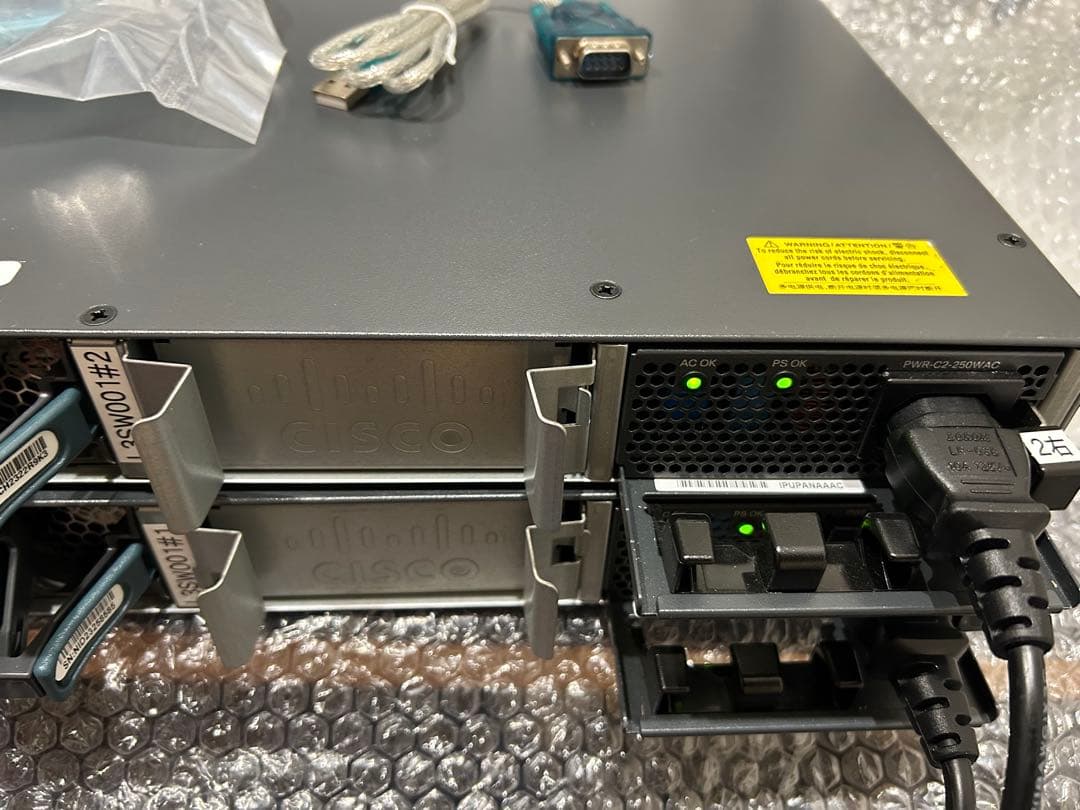 【CCNA、CCNP】2台セット スタックCisco L3スイッチ3650