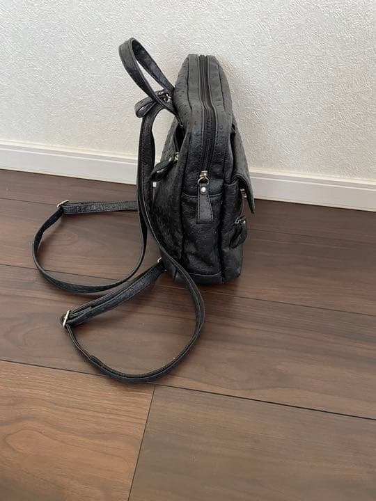 【美品】レオバレンチノ黒革2wayリュック、ショルダー