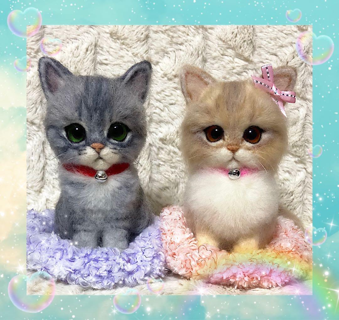 羊毛フェルト。猫。オーダーNo.41