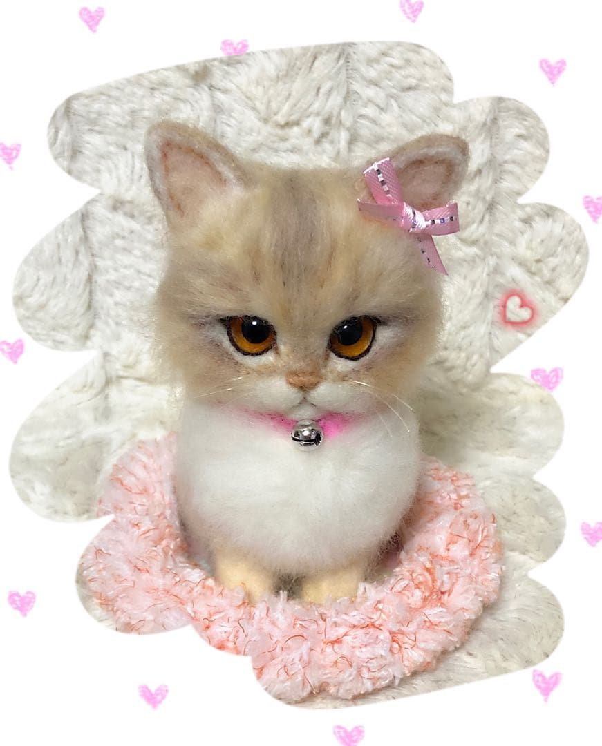 羊毛フェルト。猫。オーダーNo.41