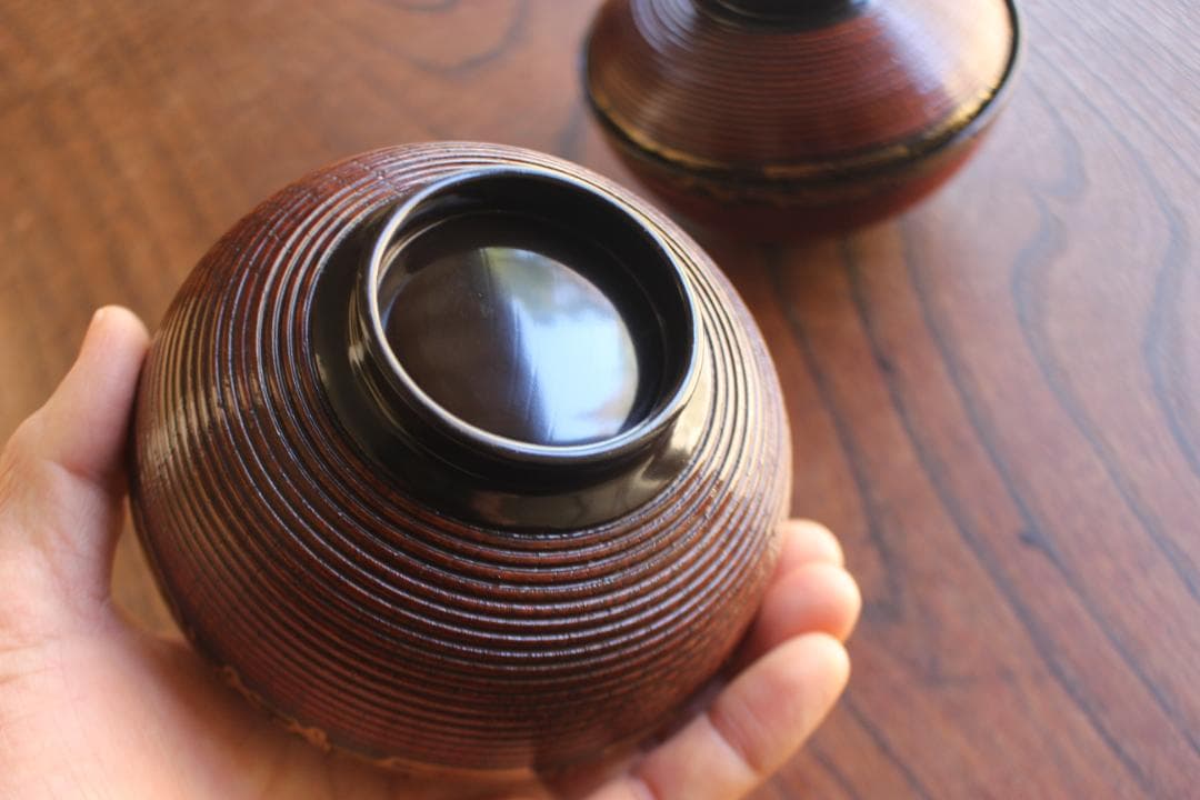 時代逸品！趣ある千筋糸目に優美な鳳凰蒔絵の映えるお椀2点（検輪島塗蒔絵椀